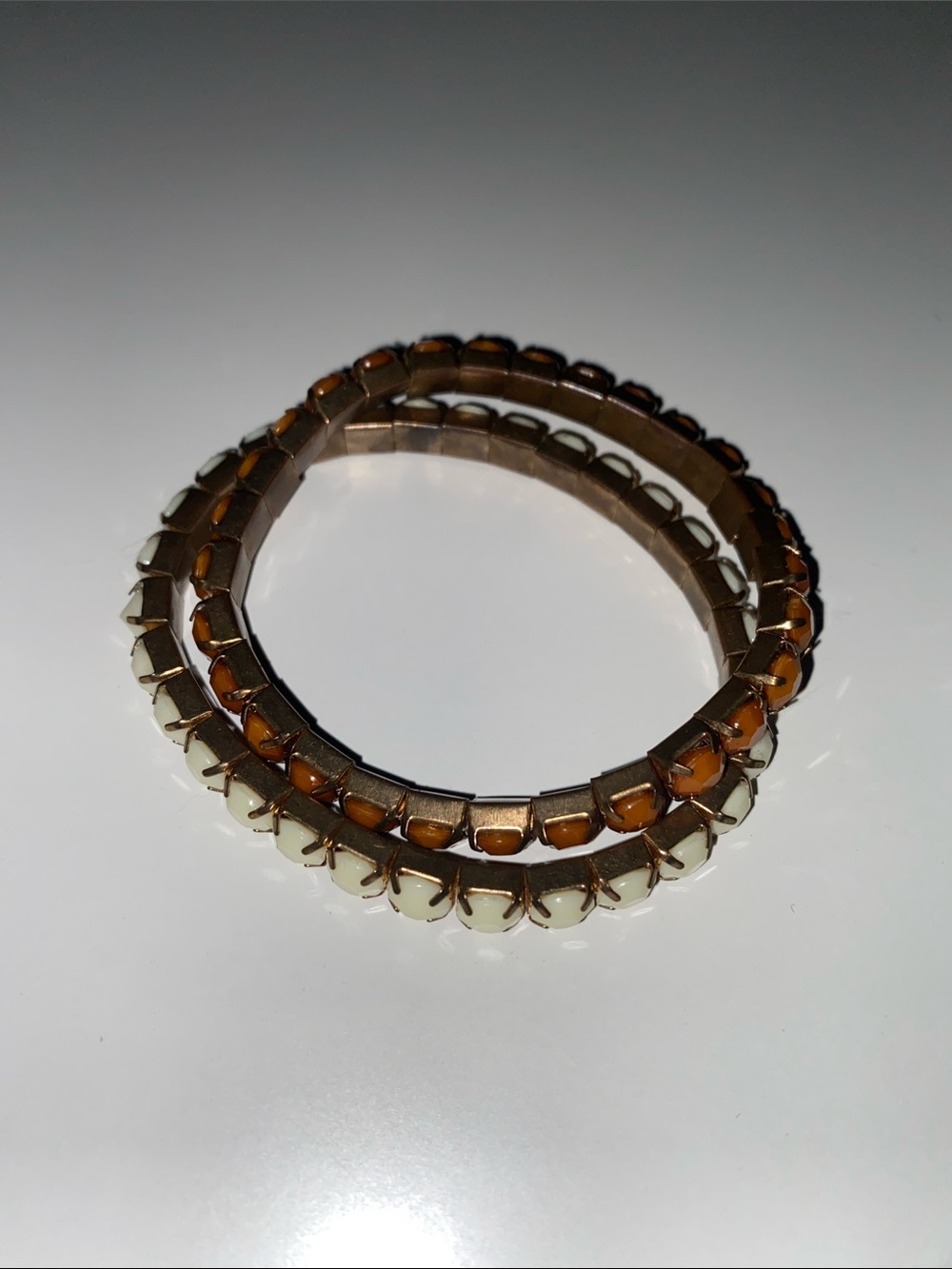 Brown and Cream Stretch Bracelet Set - Women's Jewelry
